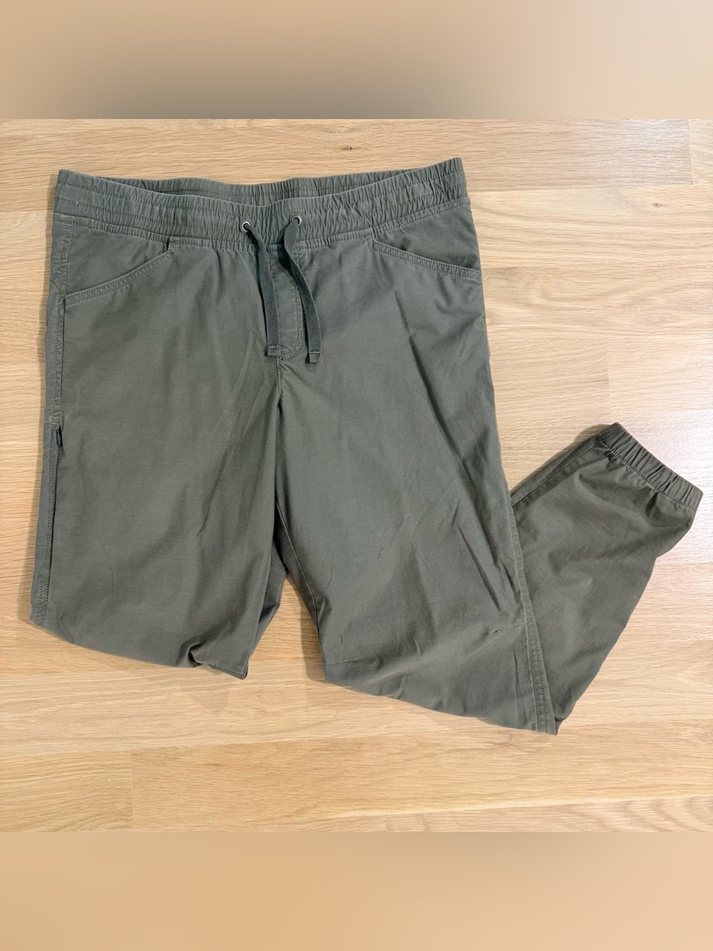 Eddie Bauer Women’s Jogger Pants Hiking Pull On Drawstring Olive Green Size 10